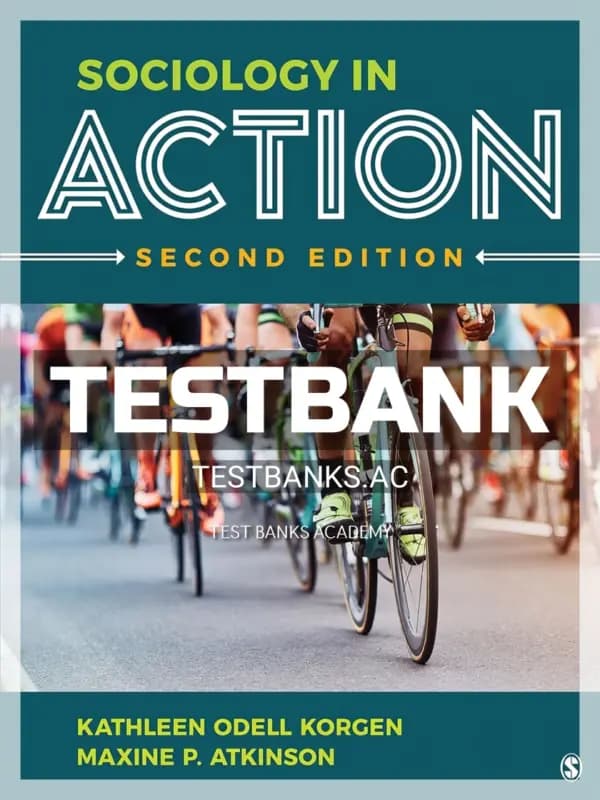 Cover for Test Bank for Sociology in Action 2nd Edition by Korgen