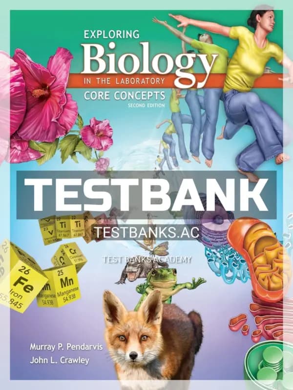 Cover for Test Bank for Exploring Biology in the Laboratory Core Concepts 2nd Edition by Pendarvis