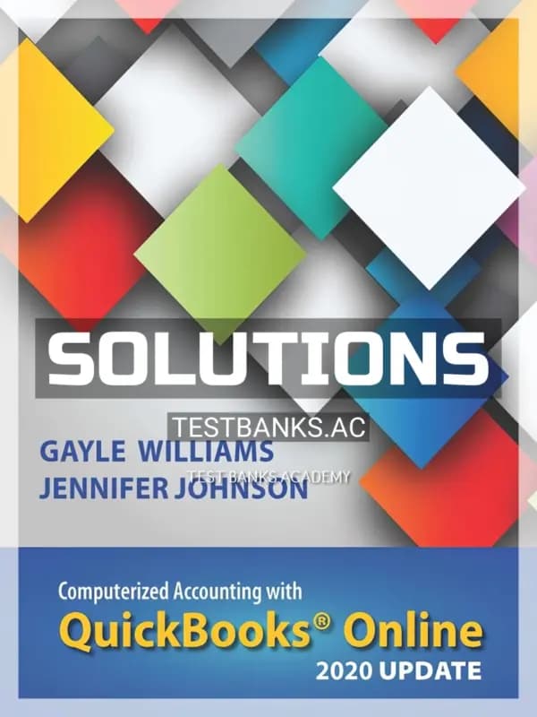 Cover for Solutions Manual for Computerized Accounting with QuickBooks Online 4th Edition by Williams