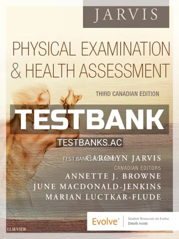 Cover for Test Bank for Physical Examination and Health Assessment CANADIAN 3rd CA Edition by Jarvis