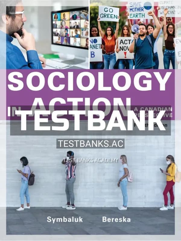 Cover for Test Bank for Sociology in Action 4th CA Edition by Symbaluk