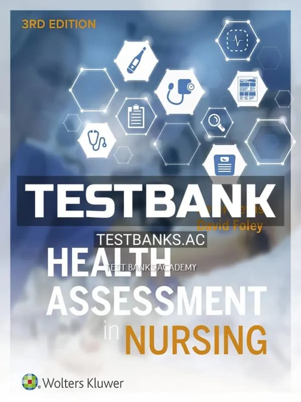 Cover for Test Bank for Health Assessment in Nursing 3rd Edition by Lewis