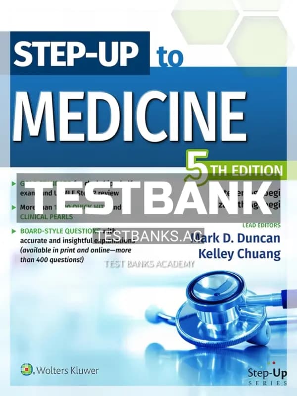 Cover for Test Bank for Step Up to Medicine 24th Edition by Agabegi