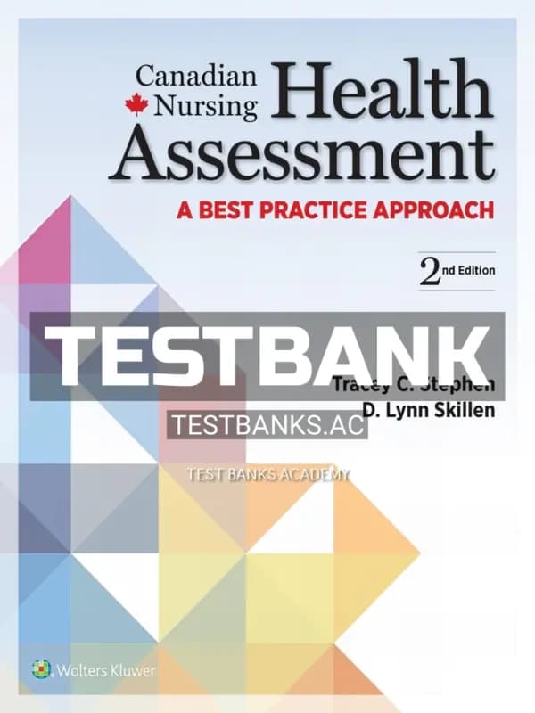 Cover for Test Bank for Canadian Nursing Health Assessment 2nd CA Edition by Stephen