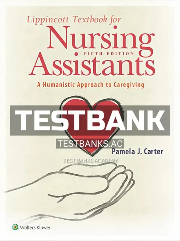 Cover for Test Bank for Lippincott Textbook for Nursing Assistants 5th Edition by Carter