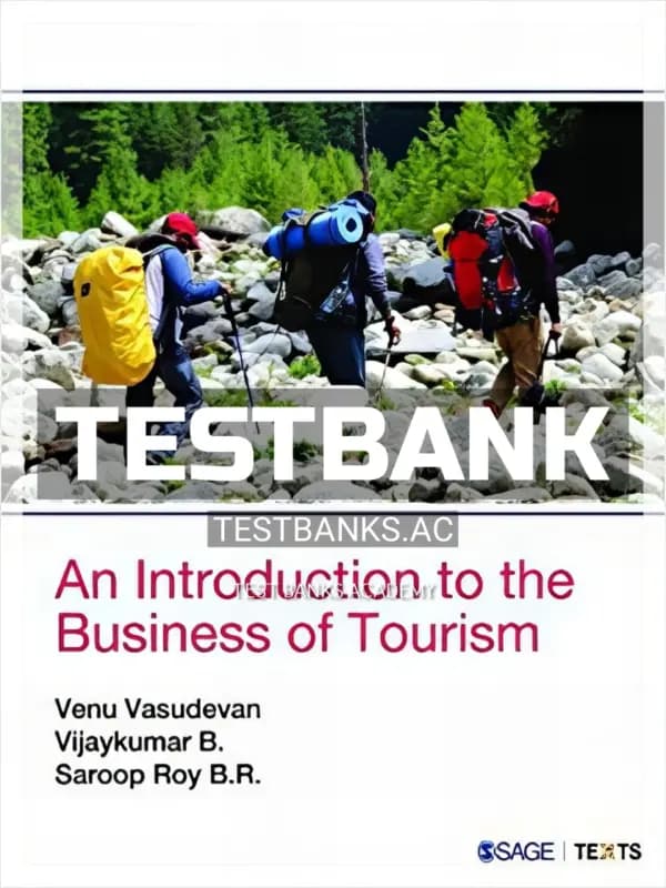 Cover for Test Bank for Introduction to the Business of Tourism 1st Edition by Vasudevan
