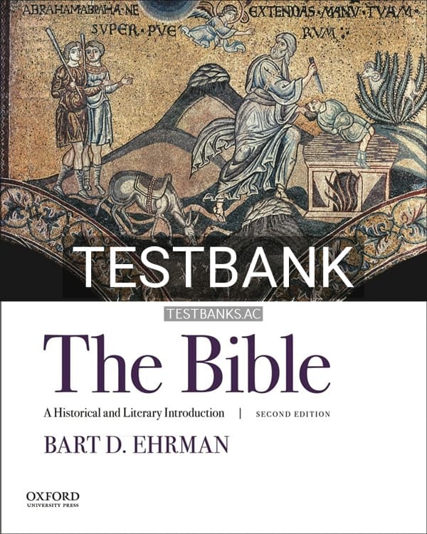 Test Bank for The Bible A Historical and Literary Introduction 2nd US Edition by Ehrman cover