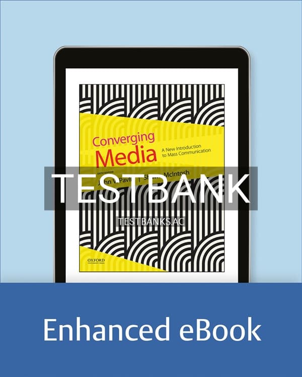Test Bank for Converging Media 6th US Edition by Pavlik cover
