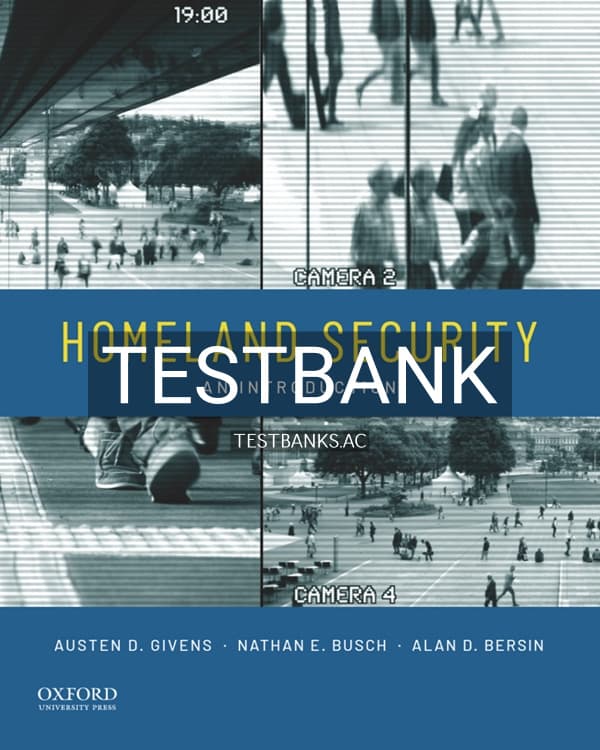 Test Bank for Homeland Security 1st US Edition by Givens cover