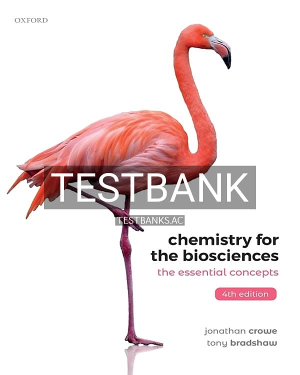 Test Bank for Chemistry for the Biosciences 4th US Edition by Crowe cover