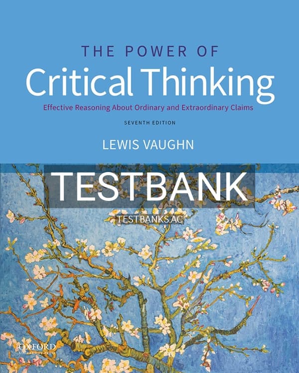 Test Bank for The Power of Critical Thinking 7th US Edition by Vaughn cover