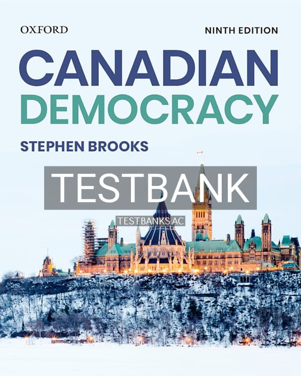 Test Bank for Canadian Democracy 9th CA Edition by Brooks cover