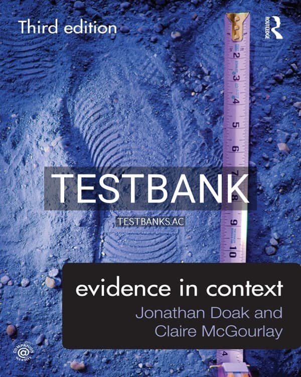 Test Bank for Evidence in Context 3rd US Edition by Doak cover