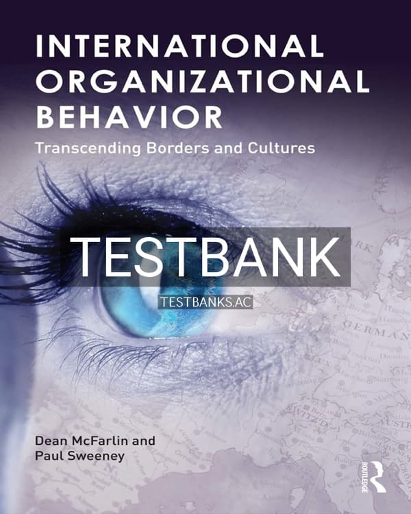 Test Bank for International Organizational Behavior 2012 US Edition by McFarlin cover