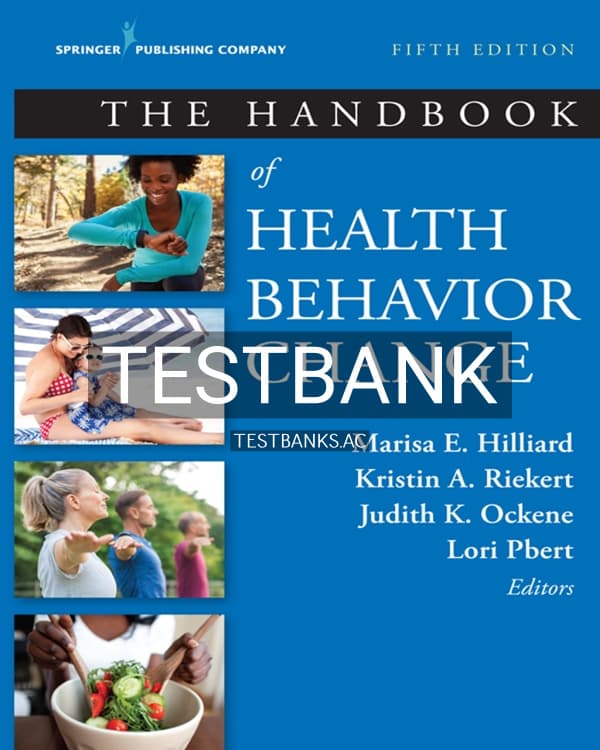 Cover for Test Bank for The Handbook of Health Behavior Change 5th US Edition by Riekert