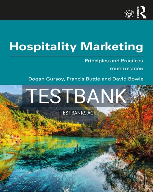 Test Bank for Hospitality Marketing 4th US Edition by Gursoy cover
