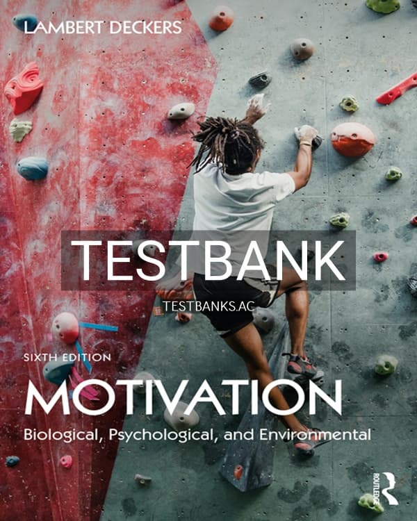 Test Bank for Motivation 6th US Edition by Deckers cover