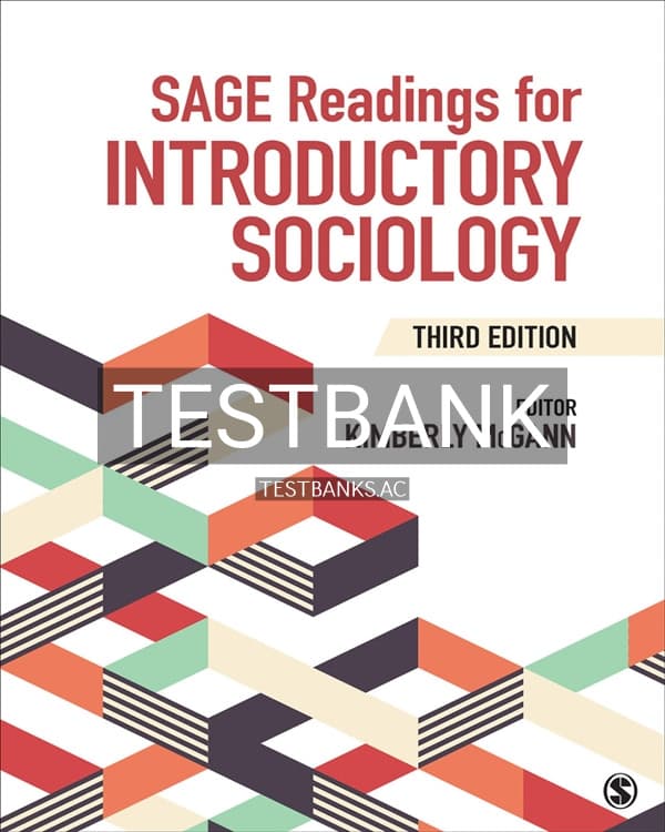 Test Bank for SAGE Readings for Introductory Sociology 3rd US Edition by McGann cover
