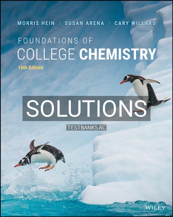 Cover for Solutions Manual for Foundations of College Chemistry 16th US Edition by Hein