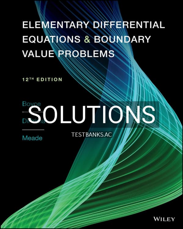 Cover for Solutions Manual for Elementary Differential Equations 12th US Edition by Boyce