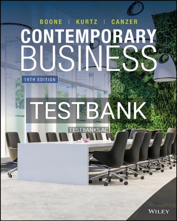 Test Bank for Contemporary Business 19th US Edition by Boone cover