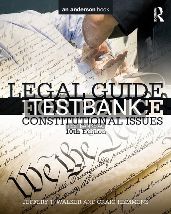 Test Bank for Legal Guide for Police 10th US Edition by Walker cover