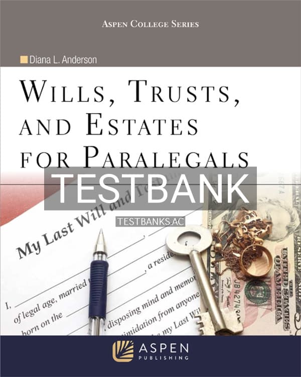 Cover for Test Bank for Wills Trusts and Estates for Paralegals 1st US Edition by Anderson