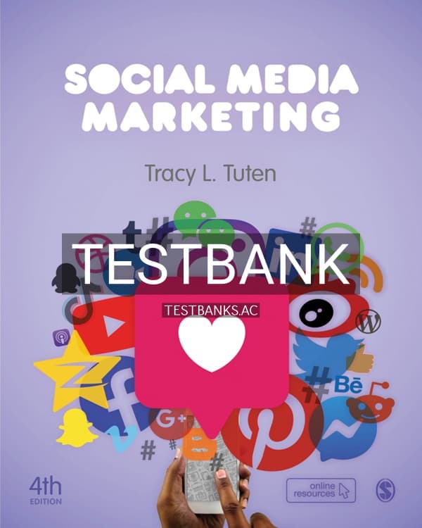 Test Bank for Social Media Marketing 4th US Edition by Tuten cover