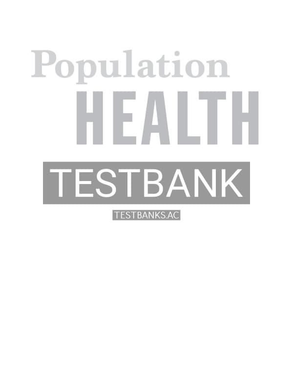 Test Bank for Population Health: Principles and Applications for Management 1st US Edition by Caron cover