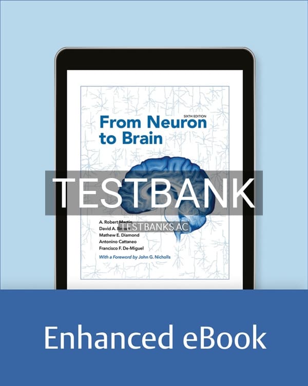 Test Bank for From Neuron to Brain 6th US Edition by Martin cover