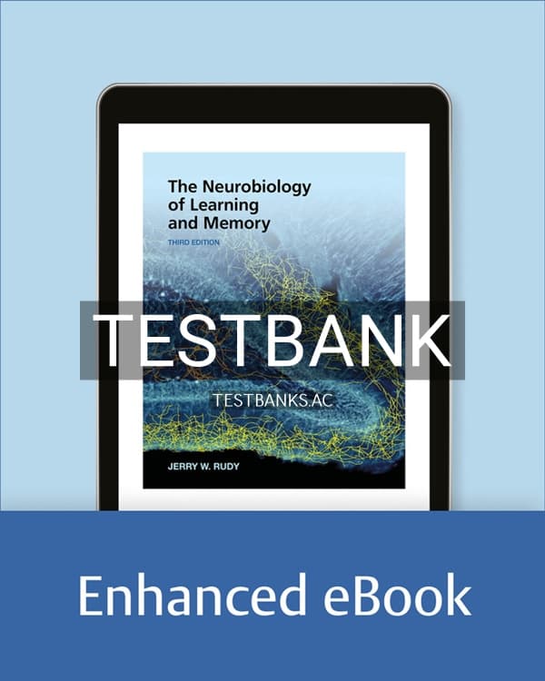 Test Bank for The Neurobiology of Learning and Memory 3rd US Edition by Rudy cover