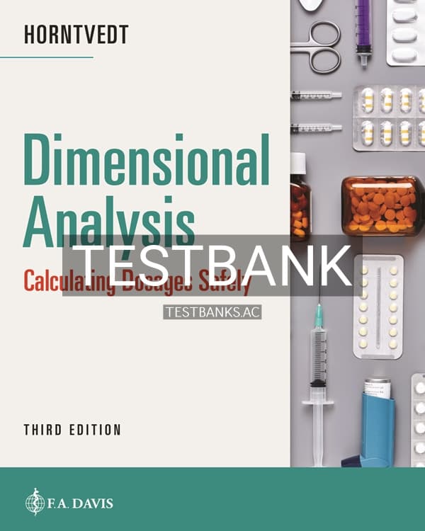 Test Bank for Dimensional Analysis 3rd US Edition by Horntvedt cover