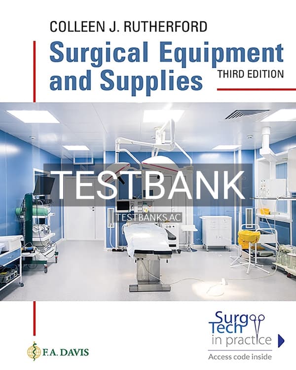Cover for Test Bank for Surgial Equipment and Supplies 3rd US Edition by Rutherford