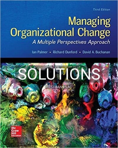 Solutions for Managing Organizational Change A Multiple Perspectives Approach 3rd Edition by Palmer cover