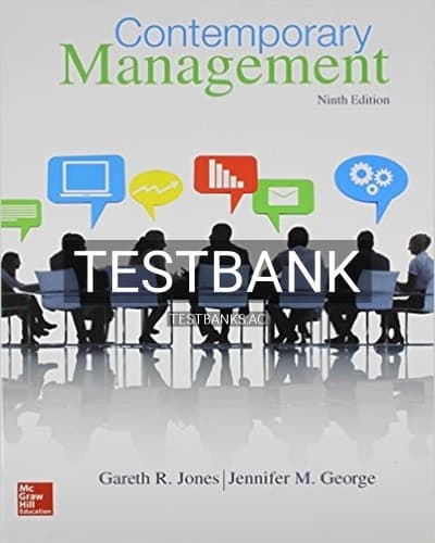 Test Bank for Contemporary Management 9th Edition by Jones cover
