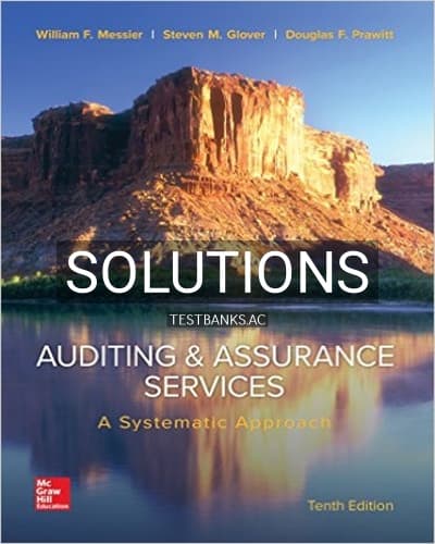 Solutions for Auditing and Assurance Services A Systematic Approach 10th Edition by Messier cover