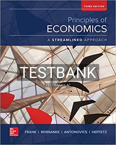 Test Bank for Principles of Economics A Streamlined Approach 3rd Edition by Frank cover