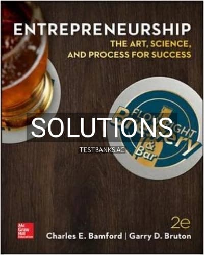 Solutions for Entrepreneurship The Art Science and Process for Success 2nd Edition by Bamford cover