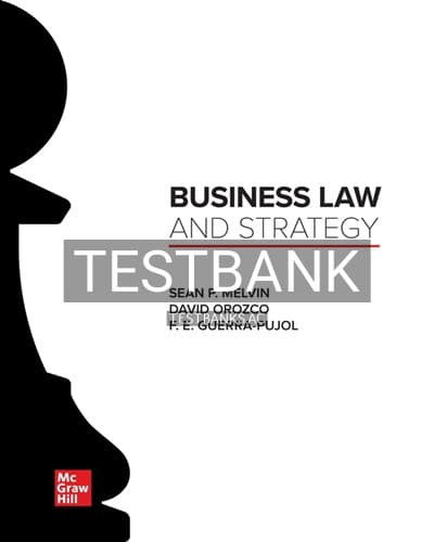Test Bank for Business Law and Strategy 1st Edition by Melvin cover