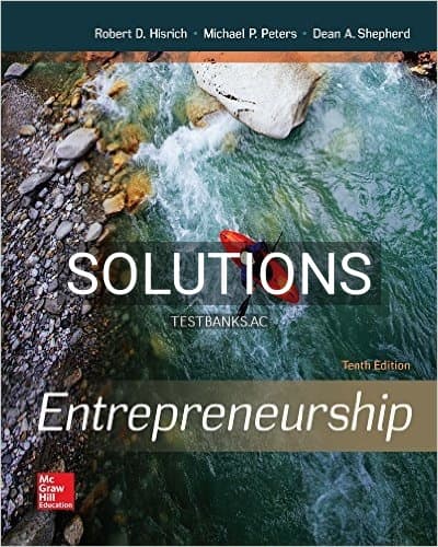 Solutions for Entrepreneurship 10th Edition by Hisrich cover