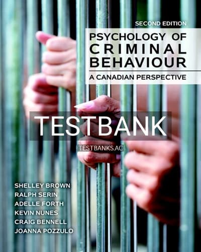 Test Bank for Psychology of Criminal Behaviour A Canadian Perspective 2nd Edition by Brown cover