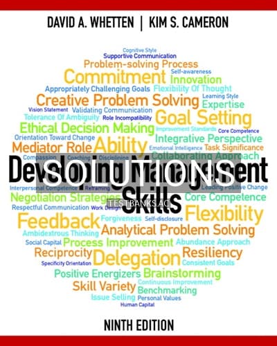 Solutions for Developing Management Skills 9th Edition by Whetten cover