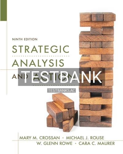 Test Bank for Strategic Analysis and Action 9th Edition by Crossan cover