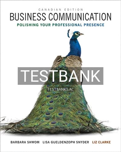 Test Bank for Business Communication Polishing Your Professional Presence 1st Edition by Shwom cover