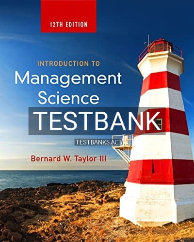 Test Bank for Introduction to Management Science 12th Edition by Taylor cover