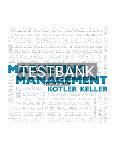 Test Bank for Marketing Management 15th Edition by Kotler cover
