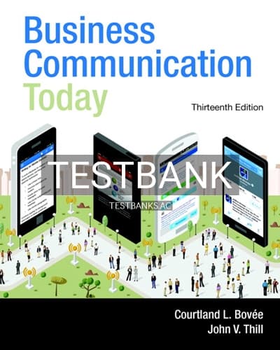 Test Bank for Business Communication Today 13th Edition by Bovee cover
