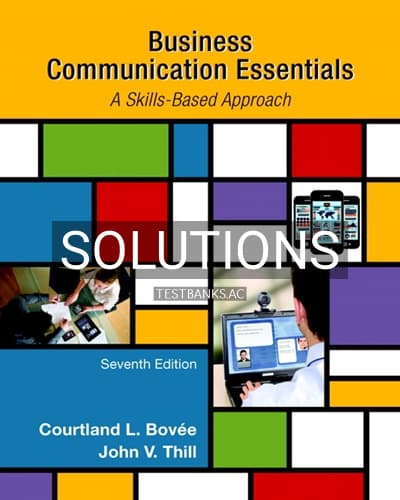 Cover for Solutions for Business Communication Essentials 7th Edition by Bovee