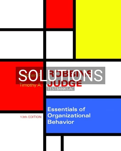 Solutions for Essentials of Organizational Behavior 13th Edition by Robbins cover