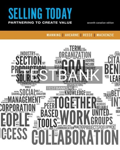 Test Bank for Selling Today Creating Customer Value 7th Edition by Manning cover